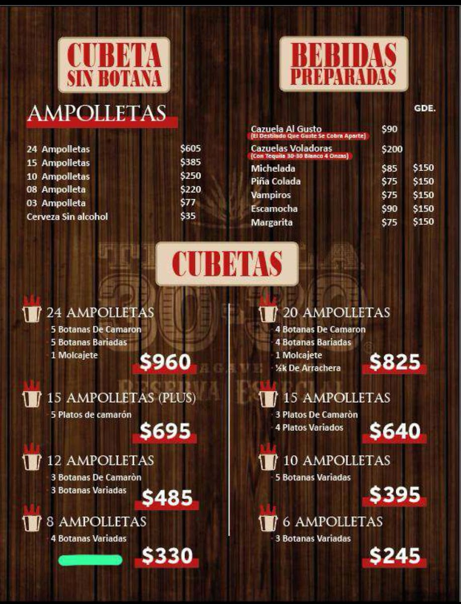 Palapa la mentira Menu - Image 3